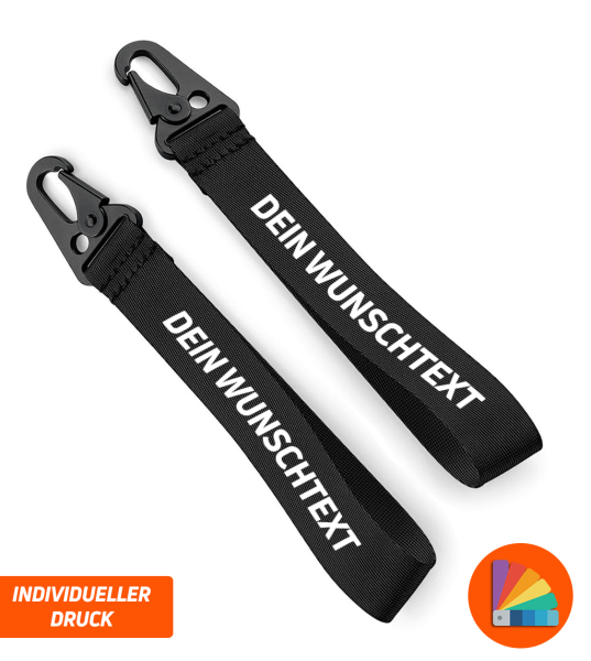 GEARFACT - Schlüsselanhänger - 20cm - schwarz + doppelseitiger Druck